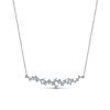 This dreamy diamond bar necklace in 18k white gold features different sized round brilliant diamonds set into a bar. - Image 1 of 0