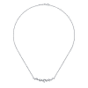 This dreamy diamond bar necklace in 18k white gold features different sized round brilliant diamonds set into a bar. - Image 2 of 0