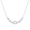 With ver one half carats of diamonds, this 14k white gold diamond necklace features a link style centerpiece. - Image 1 of 0