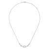With ver one half carats of diamonds, this 14k white gold diamond necklace features a link style centerpiece. - Image 2 of 0