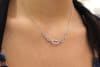 With ver one half carats of diamonds, this 14k white gold diamond necklace features a link style centerpiece. - Image 3 of 0