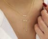 14k yellow gold diamond bar necklace with diamond accents - Image 2 of 0