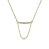 A pointed diamond bar in 14k yellow gold creates this 14k yellow gold fashion necklace. - Image 1 of 0