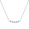 Nearly one quarter carats of diamonds coalesce in this 14k white gold diamond necklace. - Image 1 of 0