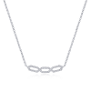 This 14k white gold diamond bar section necklace features one third carats of diamonds. - Image 1 of 0
