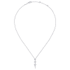 This 14k white gold diamond necklace has three diamond sections. - Image 2 of 0