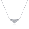This 14k white gold diamond bar necklace features nearly one half carats of diamonds. - Image 1 of 0