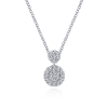 This 14k white gold diamond necklace showcases two diamond disc sections. - Image 1 of 0