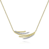 This 14k yellow gold diamond necklace features diamond accents. - Image 1 of 0