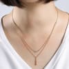 Two layered necklaces in one 14k yellow diamond bar necklace. - Image 3 of 0