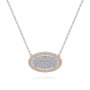 This 14k white and rose gold diamond necklace features 1 carat of diamonds. - Image 1 of 0