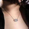 This 14k white and rose gold diamond necklace features 1 carat of diamonds. - Image 3 of 0