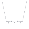 This 14k white gold diamond bar necklace is a choker. - Image 1 of 0