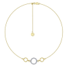 This 14k yellow and white gold diamond circle necklace features over one quarter carats of brilliant diamonds. - Image 2 of 0