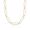 A 14k yellow gold long link necklace. - Image 1 of 0
