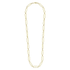 A 14k yellow gold long link necklace. - Image 2 of 0