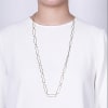 A 14k yellow gold long link necklace. - Image 3 of 0