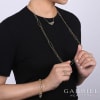 A 14k yellow gold long link necklace. - Image 4 of 0