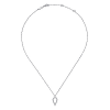 This 14k white gold diamond necklace features round brilliant diamonds in an open pear drop setting. - Image 2 of 0