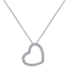 This 14k white gold diamond heart necklace boasts round brilliant diamonds and beautiful and simple style. - Image 1 of 0