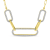 This elegant 14k yellow gold paperclip necklace features 0.31 carats of round brilliant diamonds. - Image 1 of 0