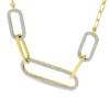 This elegant 14k yellow gold paperclip necklace features 0.31 carats of round brilliant diamonds. - Image 2 of 0