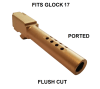 TiN Gold Ported Barrel For Glock 17 Barrel 9MM  Fits Generation  1 2 3 4 - Image 1 of 0