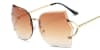 Fashion Oversized Rimless Sunglasses Women Clear Lens Glasses Available - Image 3 of 0
