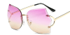 Fashion Oversized Rimless Sunglasses Women Clear Lens Glasses Available - Image 4 of 0