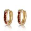 1.3 Carat 14K Solid Yellow Gold Hoop Huggie Earrings Garnet - Image 1 of 0
