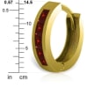 1.3 Carat 14K Solid Yellow Gold Hoop Huggie Earrings Garnet - Image 2 of 0
