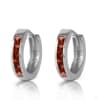1.3 Carat 14K Solid Yellow Gold Hoop Huggie Earrings Garnet - Image 3 of 0
