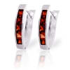1.3 Carat 14K Solid Yellow Gold Oval Huggie Earrings Garnet - Image 3 of 0