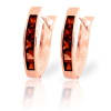 1.3 Carat 14K Solid Yellow Gold Oval Huggie Earrings Garnet - Image 4 of 0