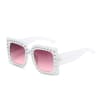 Frienda Women Oversize Square glitter Sunglasses Retro Thick Frame Disco - Image 2 of 0