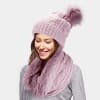 2PCS CABLE KNIT INFINITY SCARF POM POM BEANIE HAT SET - Image 1 of 0
