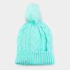 SOFT CABLE KNIT FAUX FUR POM POM BEANIE HAT - Image 5 of 0