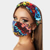 Tie Dye Print Cotton Fashion Mask Headband Set - Image 2 of 0