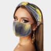 Tie Dye Print Cotton Fashion Mask Headband Set - Image 4 of 0