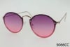 Metal Frame Oval Sunglasses with Rimless Design and Color Lenses - Image 2 of 0