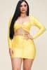 Solid Long Sleeve Mini Dress With Twisted Front And Waist Tie - Image 1 of 0