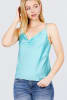 Cowl Neck W/back Open Tie Detail Cami Satin Woven Top - Image 3 of 0