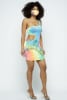 One Shoulder Two Side Cut Off Mini Dress W/mask - Image 3 of 0