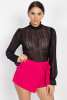 Ruffle Mock Neck Lace Top - Image 1 of 0