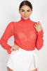 Ruffle Mock Neck Lace Top - Image 3 of 0
