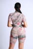 Printed Mesh Romper With Stitching Detail With Mask - Image 2 of 0