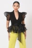 Organza Puff Short Sleeve Fashion Top - Image 1 of 0