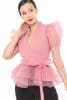 Organza Puff Short Sleeve Fashion Top - Image 2 of 0