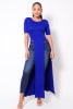 Elbow Sleeve Maxi Tank Top With Side Slits - Image 1 of 0