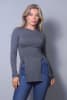 Sleek & Chic Fall Long Sleeve Silted Top - Image 1 of 0
